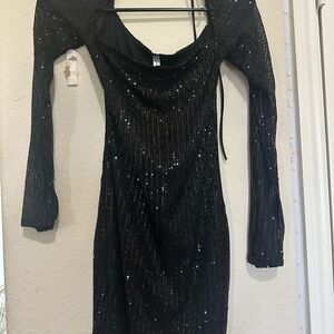 Lucy in the Sky Black Sequin Sweetheart Bodycon Dress